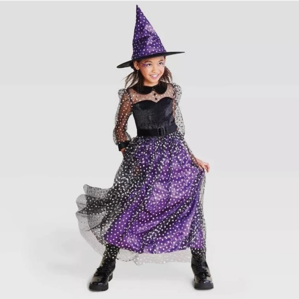 Witch Costume - Black and Purple Dark Fantasy Sorceress Dark Fairy Whimsy